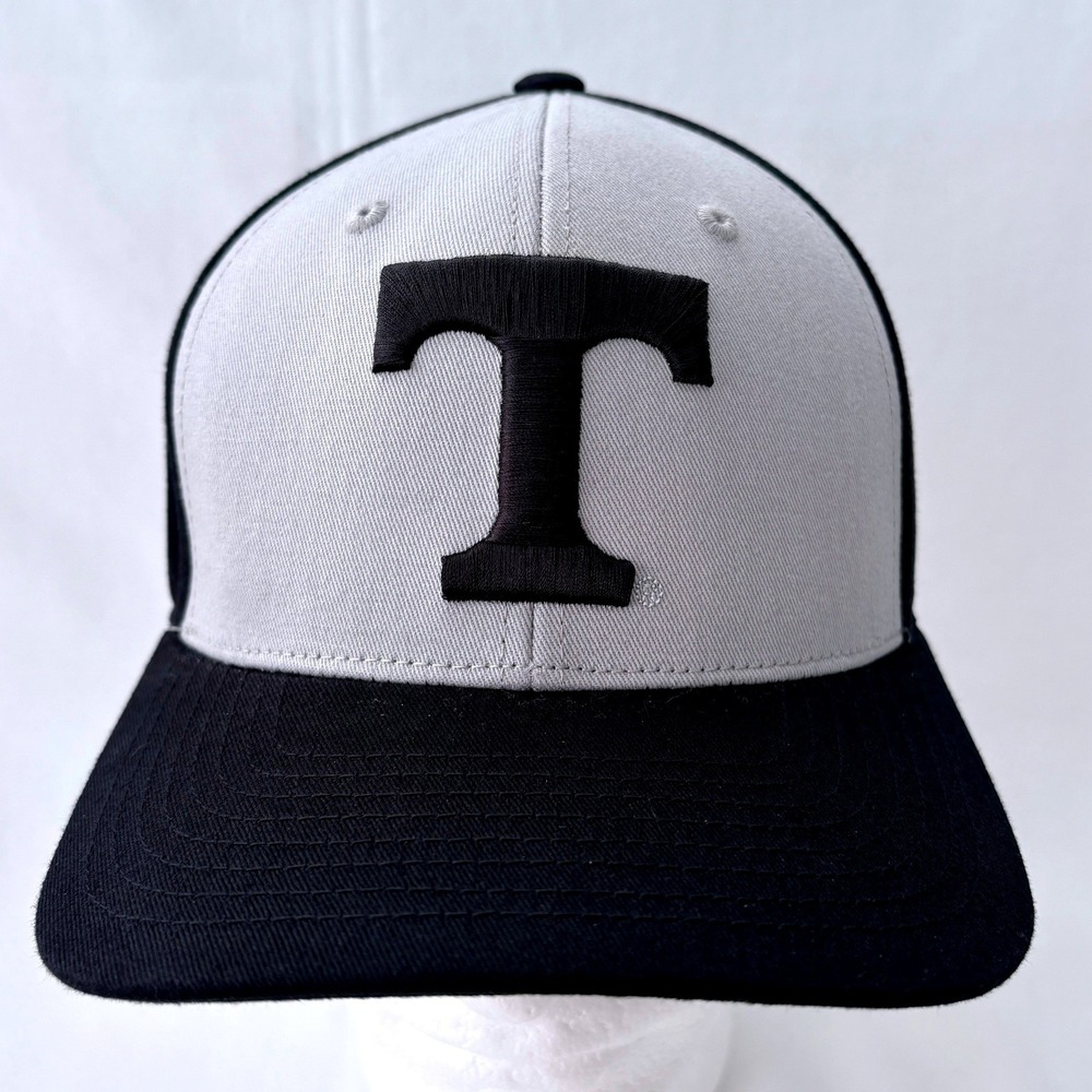 Captivating NCAA UT Tennessee Volunteers Hat Black Grey Snapback T Logo Hat Cap